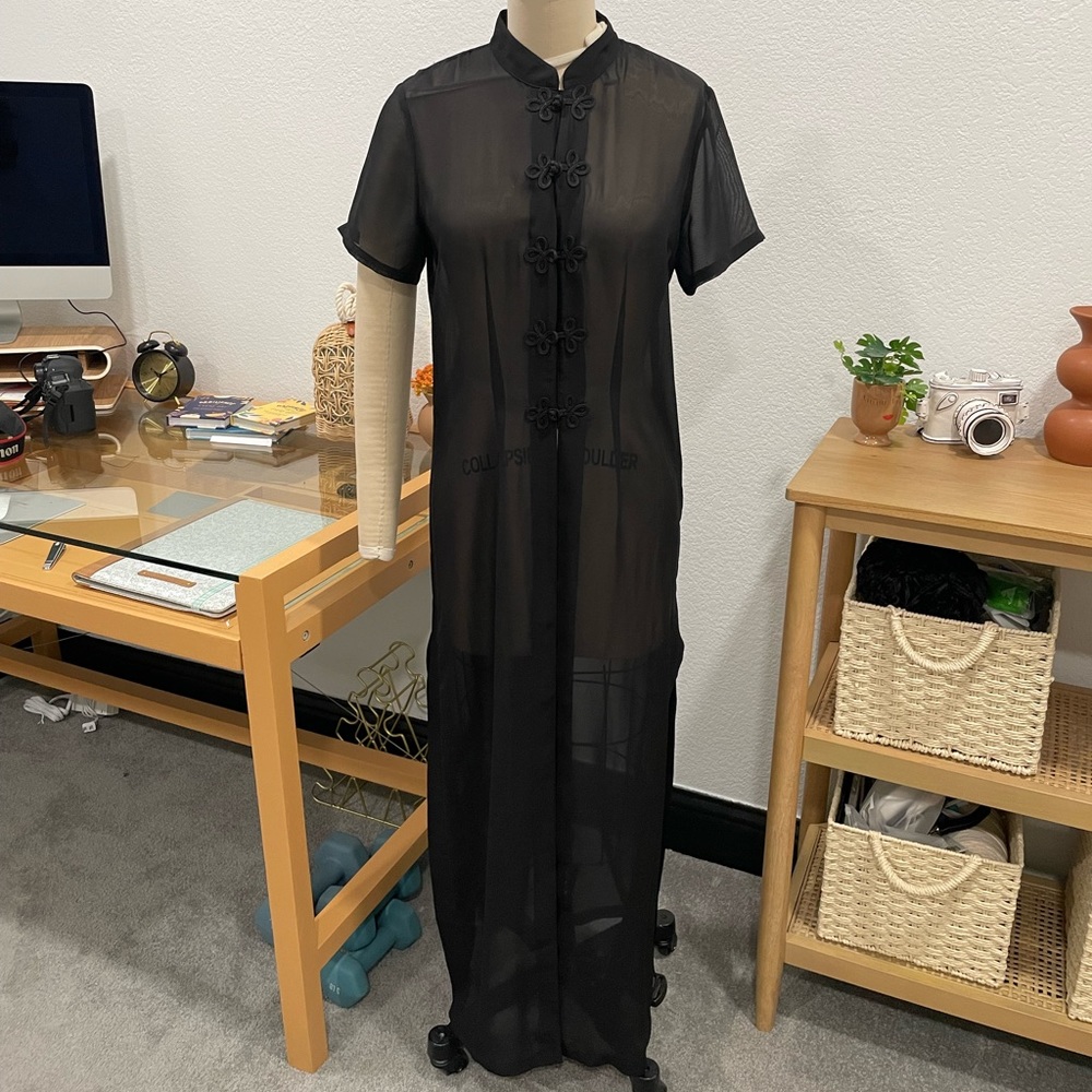 Long mesh tunic top